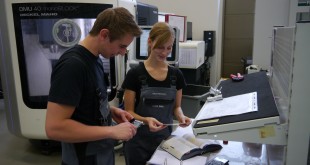 Two pupils in the training workshop